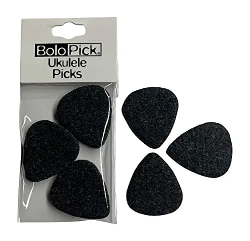 BoloPick Black Felt Ukulele Picks 3mm (0.12 inches) | Soft Strum & Precise Picking thumbnail 1