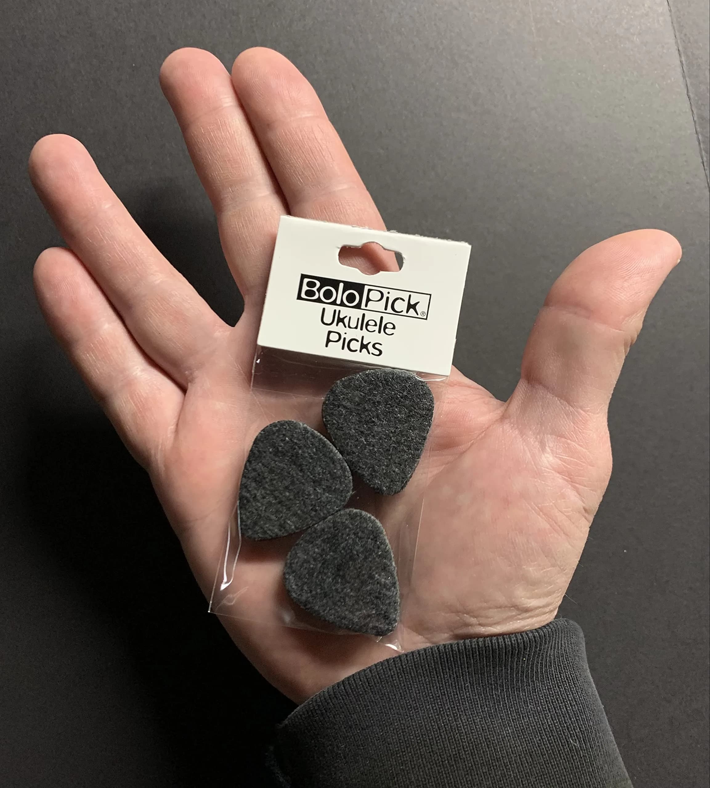 BoloPick Black Felt Ukulele Picks 3mm (0.12 inches) | Soft Strum & Precise Picking - view 2