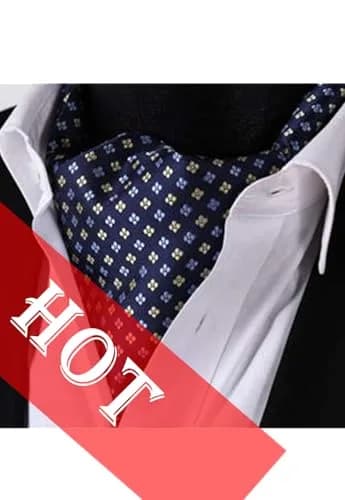 HISDERN Ascot Tie Mens Formal Cravat Ties Floral Paisley Polka Dot Jacquard Self Ascots Cravat Scarf Wedding Party | Elegant & Rich Design (70-120 chars) thumbnail 9