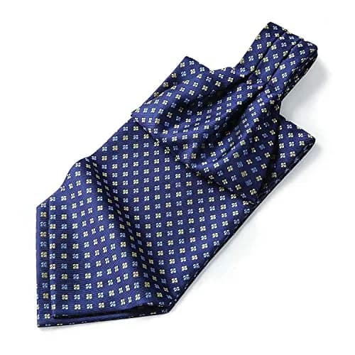 HISDERN Ascot Tie Mens Formal Cravat Ties Floral Paisley Polka Dot Jacquard Self Ascots Cravat Scarf Wedding Party | Elegant & Rich Design (70-120 chars) thumbnail 2