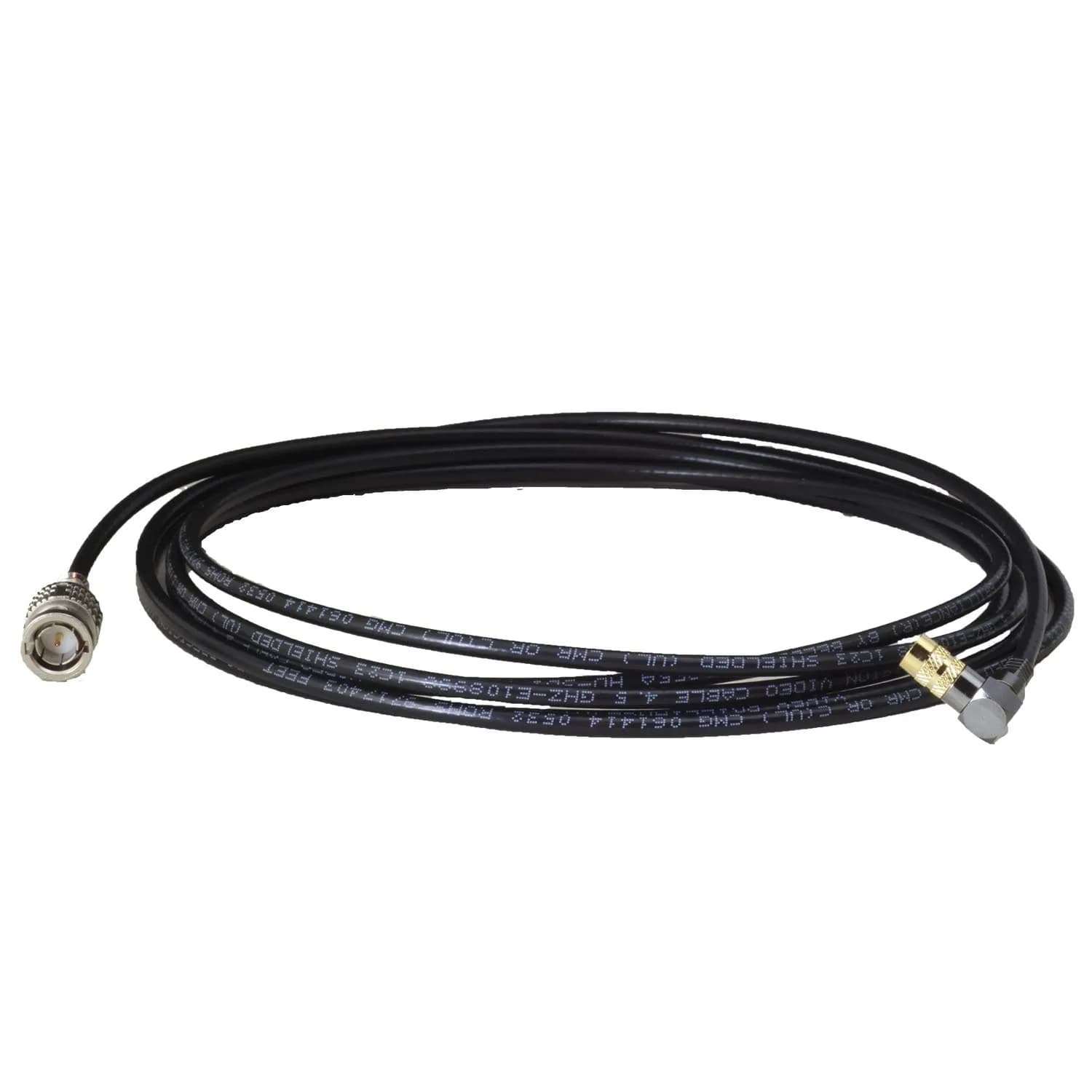 Blue Jeans Cable Mini SDI Cable 10 Foot | Belden 1855A Coaxial, BNC to Right-Angle DIN 1.0/2.3, Black — Black