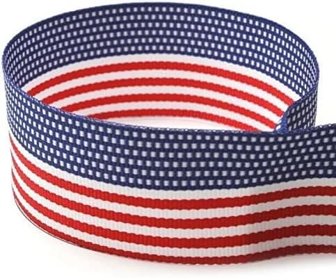 The Ribbon Factory USA Made 1-3/8" American Flag Striped Grosgrain Ribbon | Patriotic 100 Yards thumbnail 4