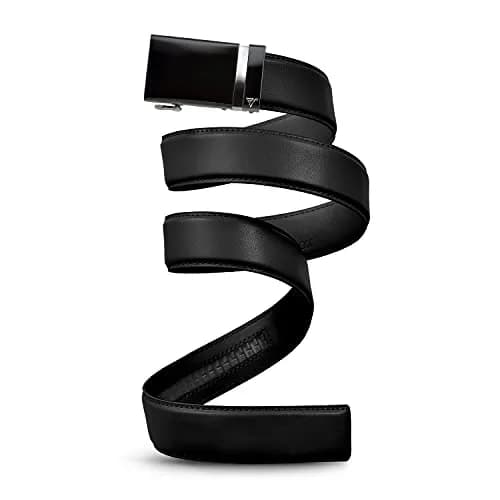 Mission Belt Men's Ratchet Belt - Vader 40 - Black Buckle/Black Leather, Large (36-38) | Perfect Fit & Support thumbnail 1
