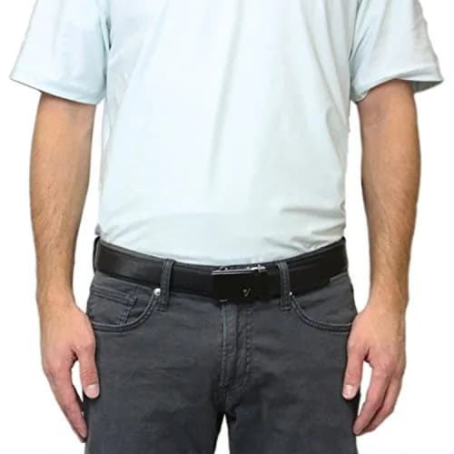 Mission Belt Men's Ratchet Belt - Vader 40 - Black Buckle/Black Leather, Large (36-38) | Perfect Fit & Support thumbnail 2