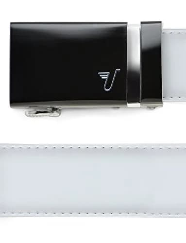 Mission Belt Men's Ratchet Belt - Vader 40 - Black Buckle/White Leather, Small (28-32) | Custom Fit & Support Global Hunger thumbnail 3