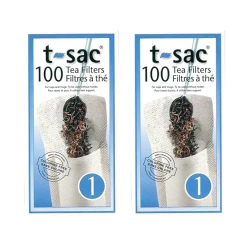 T-Sac Disposable Tea Filter Bags, Number 1-Size, 200 Count | Single-Use, Natural Paper, German Quality thumbnail 1