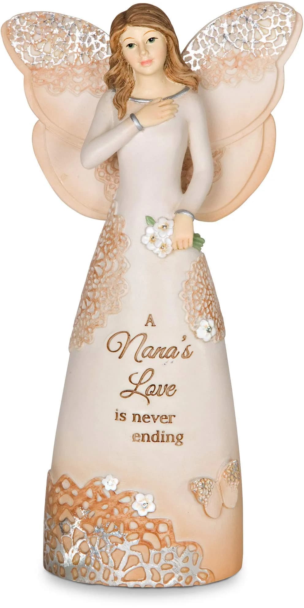 Pavilion Gift Company Nana Angel Figurine 15.24 cm (6-Inch) | "A Nana's Love Is Never Ending" Debossed Sentiment — 19083