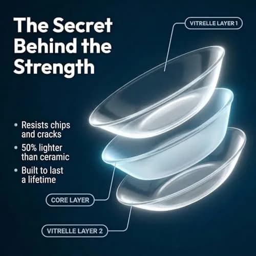 Corelle Vitrelle 6-Piece Winter Frost White Bowl Set 591ml (20-Oz) | Triple Layer Glass, Chip & Break Resistant thumbnail 5