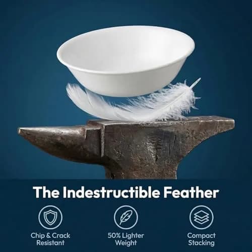 Corelle Vitrelle 6-Piece Winter Frost White Bowl Set 591ml (20-Oz) | Triple Layer Glass, Chip & Break Resistant thumbnail 7
