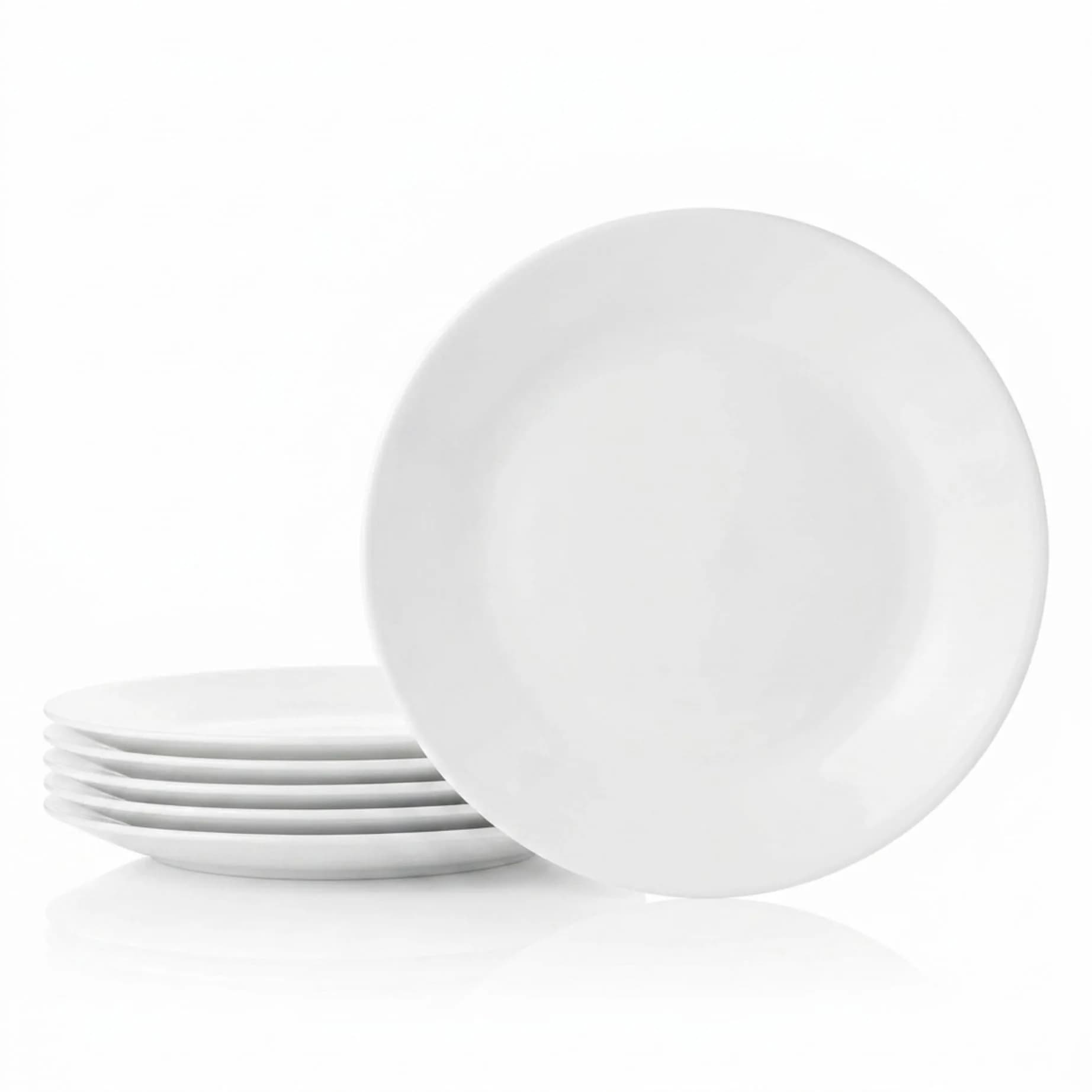 Corelle Vitrelle 6-Piece Winter Frost White Bowl Set 591ml (20-Oz) | Triple Layer Glass, Chip & Break Resistant — 6.75" Appetizer Plates