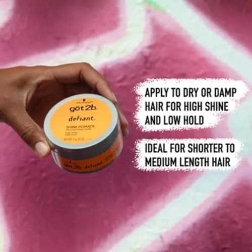 Got2B Defiant Shine Pomade 2 Ounce (Pack of 6) | High Shine, Light Hold for Controlled Styles thumbnail 5