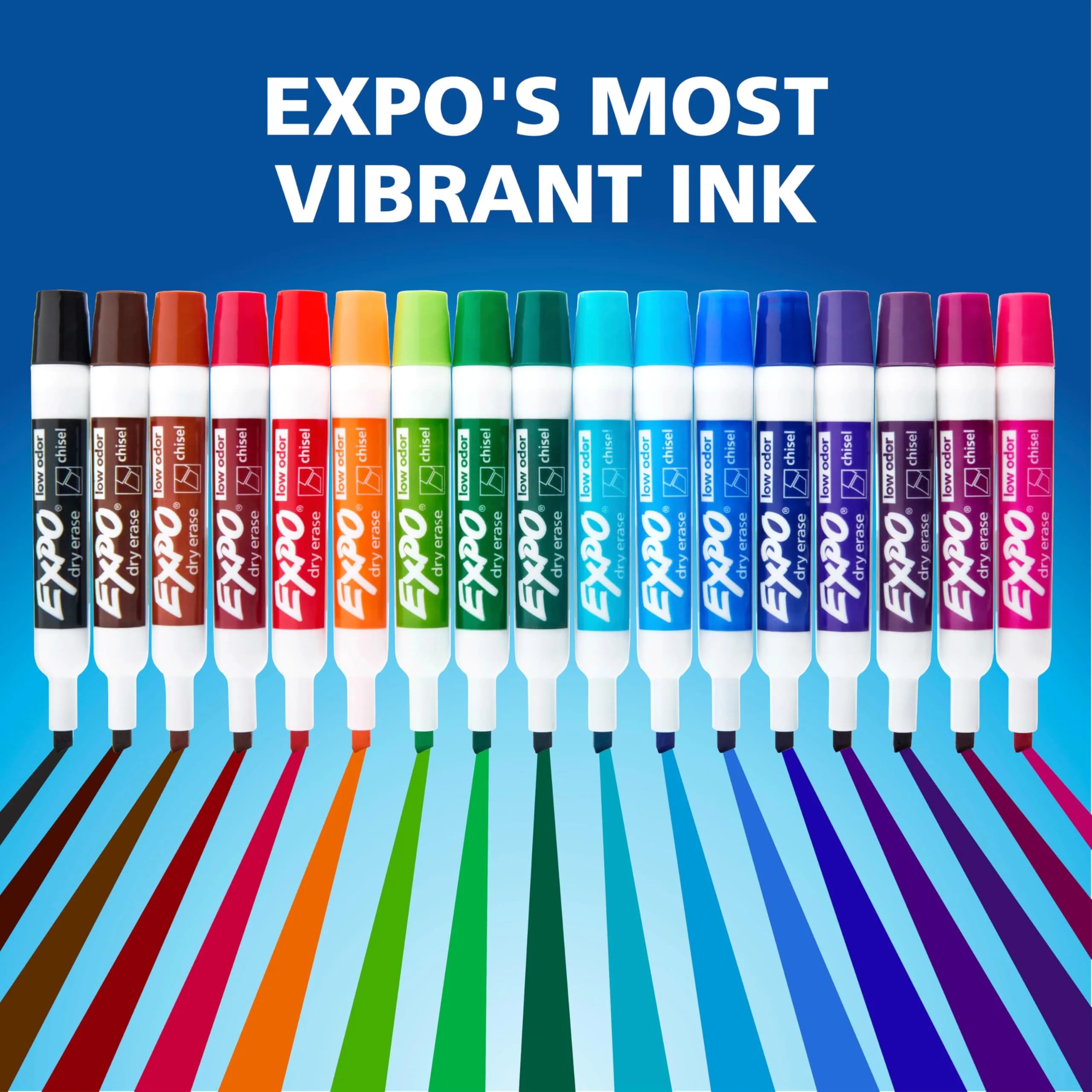 EXPO Low Odor Dry Erase Markers, Chisel Tip, 36 Count Black | Bulk Pack for Classrooms & Offices - view 9