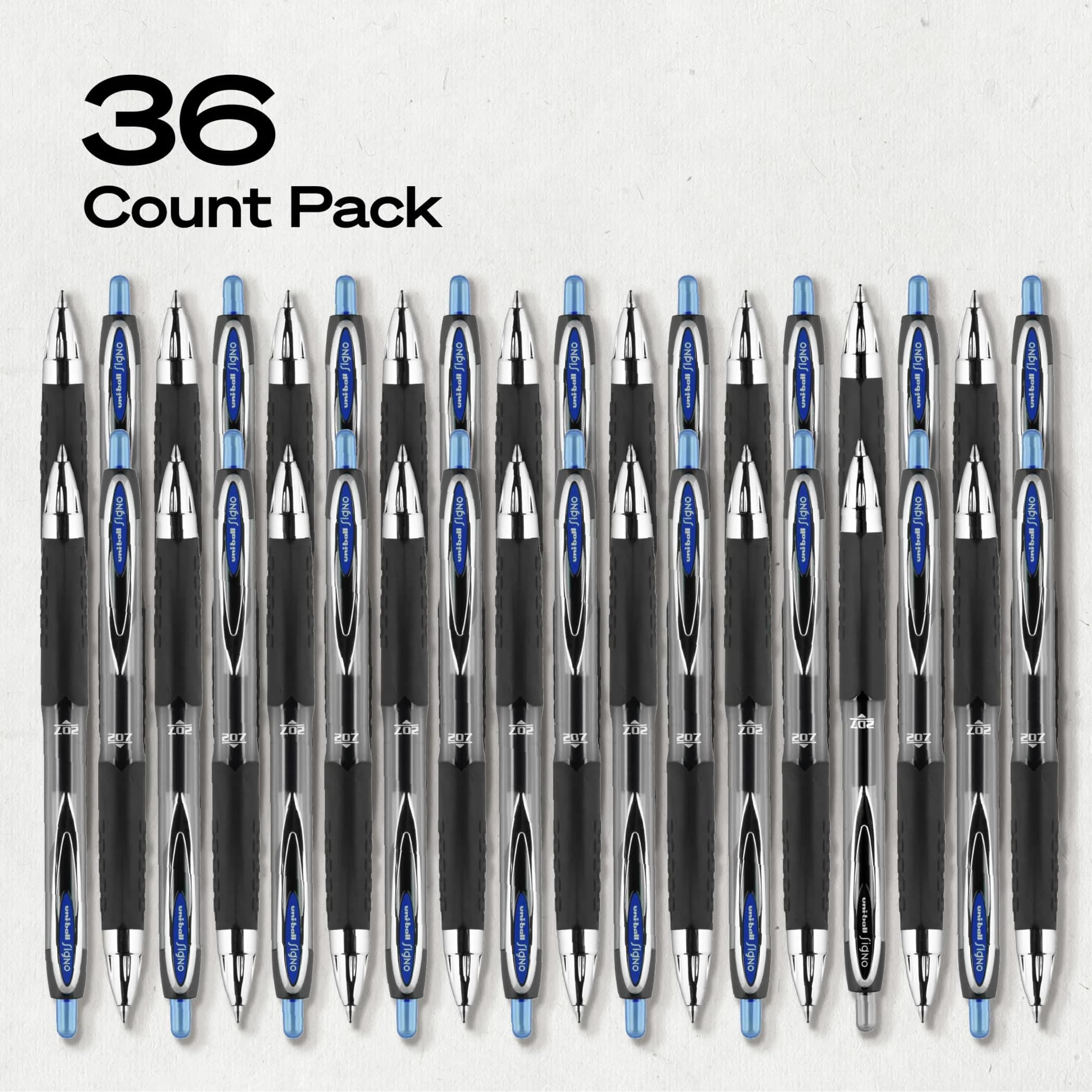 Uni-Ball 207 Retractable Gel Pens, Blue Ink, 0.7mm Medium Point, 36 Count | Smooth Writing, Fraud-Resistant, uni Super Ink™ - view 8
