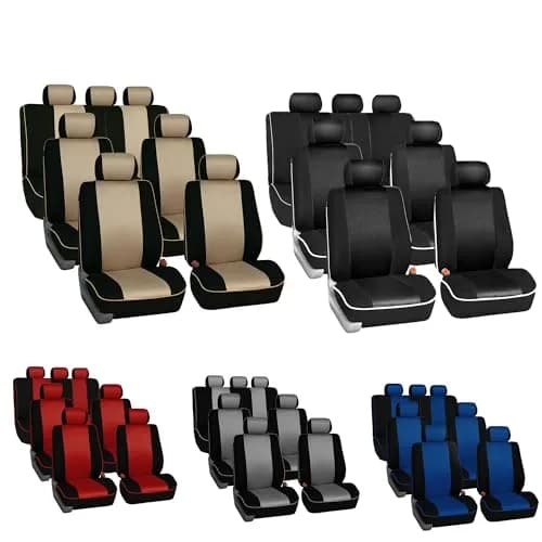 FH Group Car Seat Covers Three Row 7 Seater | Universal Fit, Breathable Foam Padding (enables cool comfort) thumbnail 8