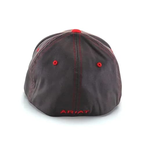 ARIAT Men's Flexfit Cap, Embroidered Shield Logo, Gray/Red, Small-Medium | Casual Fitted Baseball Cap with Embroidery thumbnail 5