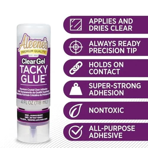 Aleene's Clear Gel Tacky Glue for Crafts | Always Ready, 4 fl oz, Crystal Clear, Non-Toxic thumbnail 3