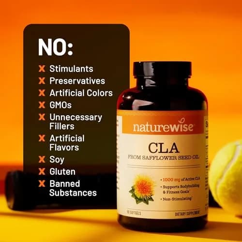 NatureWise CLA 1250 - Conjugated Linoleic Acid Supplement for Women and Men, 90 Softgels | Supports Weight & Fitness thumbnail 8