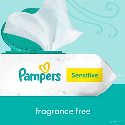 Pampers Sensitive Baby Wipes 392 Count | Hypoallergenic & Fragrance-Free for Newborns thumbnail 6