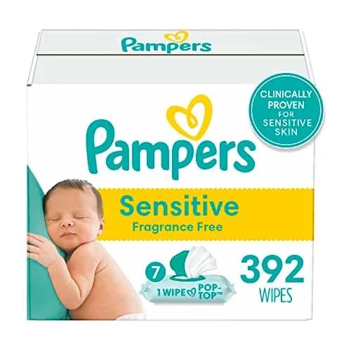 Pampers Sensitive Baby Wipes 392 Count | Hypoallergenic & Fragrance-Free for Newborns thumbnail 1