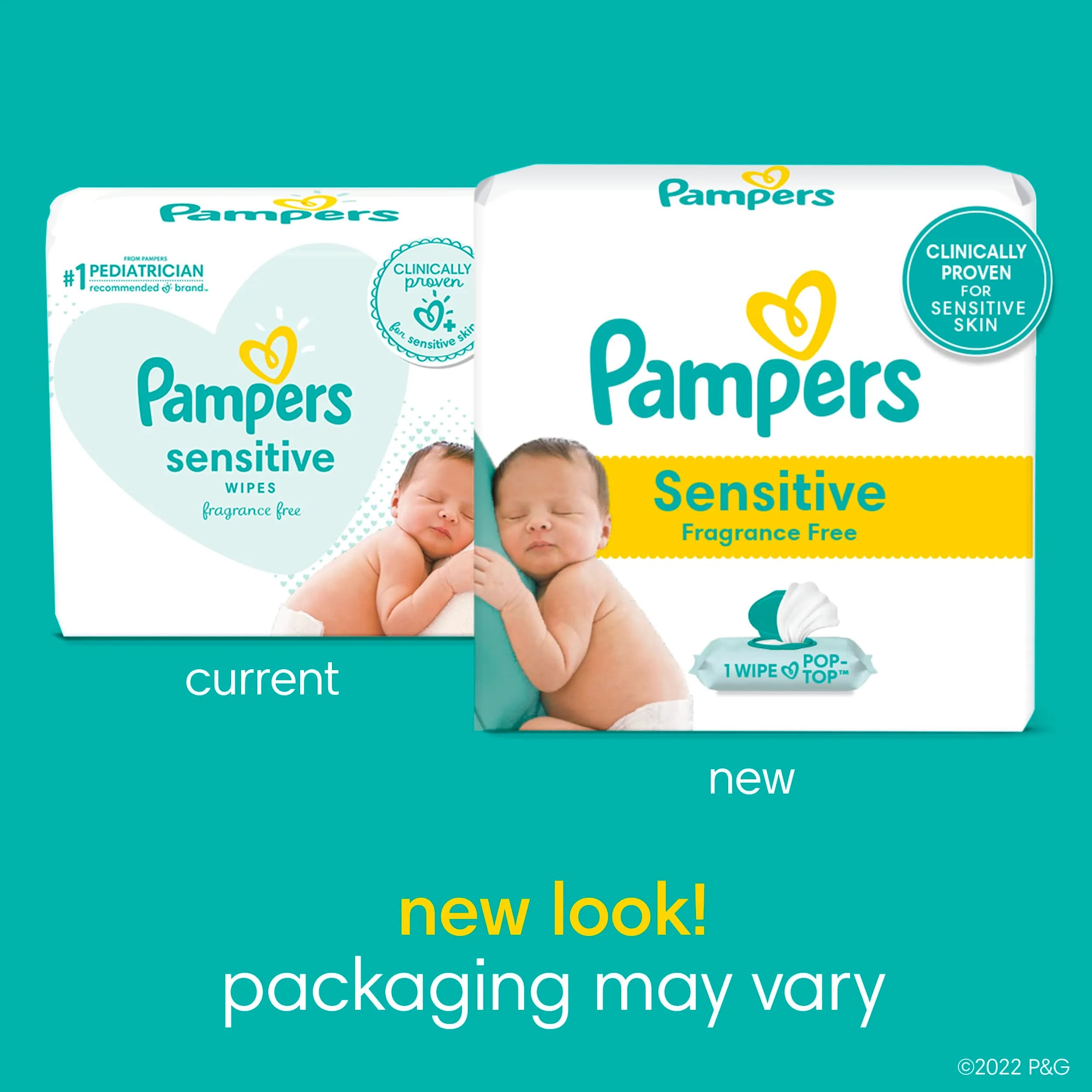 Pampers Sensitive Baby Wipes 392 Count | Hypoallergenic & Fragrance-Free for Newborns - view 2