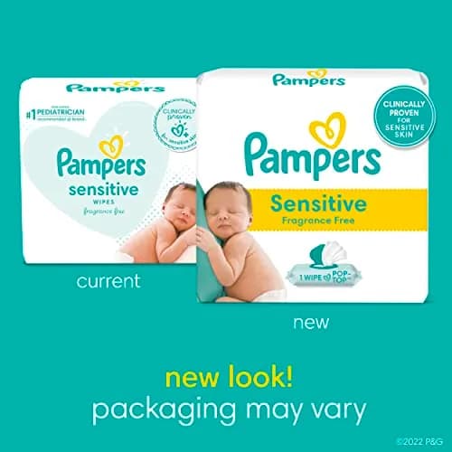 Pampers Sensitive Baby Wipes 392 Count | Hypoallergenic & Fragrance-Free for Newborns thumbnail 2