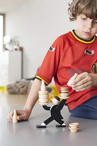 Kikkerland Don't Tip The Waiter Stacking Game 7.8 cm (3.1 inches) | Fun Wooden Game for Ages 6+ thumbnail 5