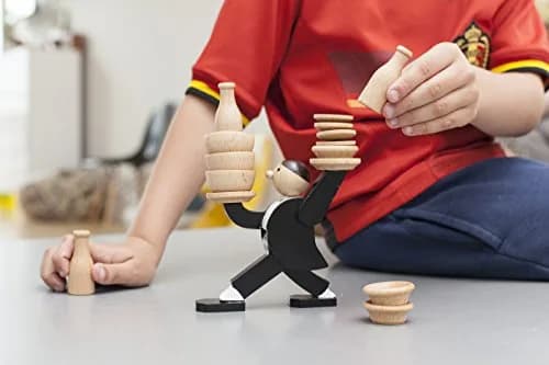 Kikkerland Don't Tip The Waiter Stacking Game 7.8 cm (3.1 inches) | Fun Wooden Game for Ages 6+ thumbnail 6