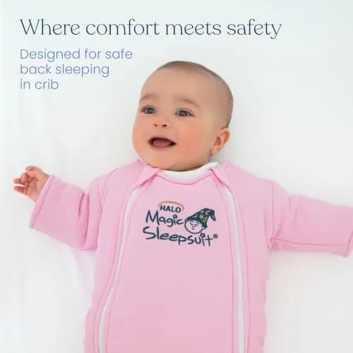 Magic Sleepsuit 100% Cotton Large 18-21 lbs Pink | Cozy Sleep Transition Solution thumbnail 5