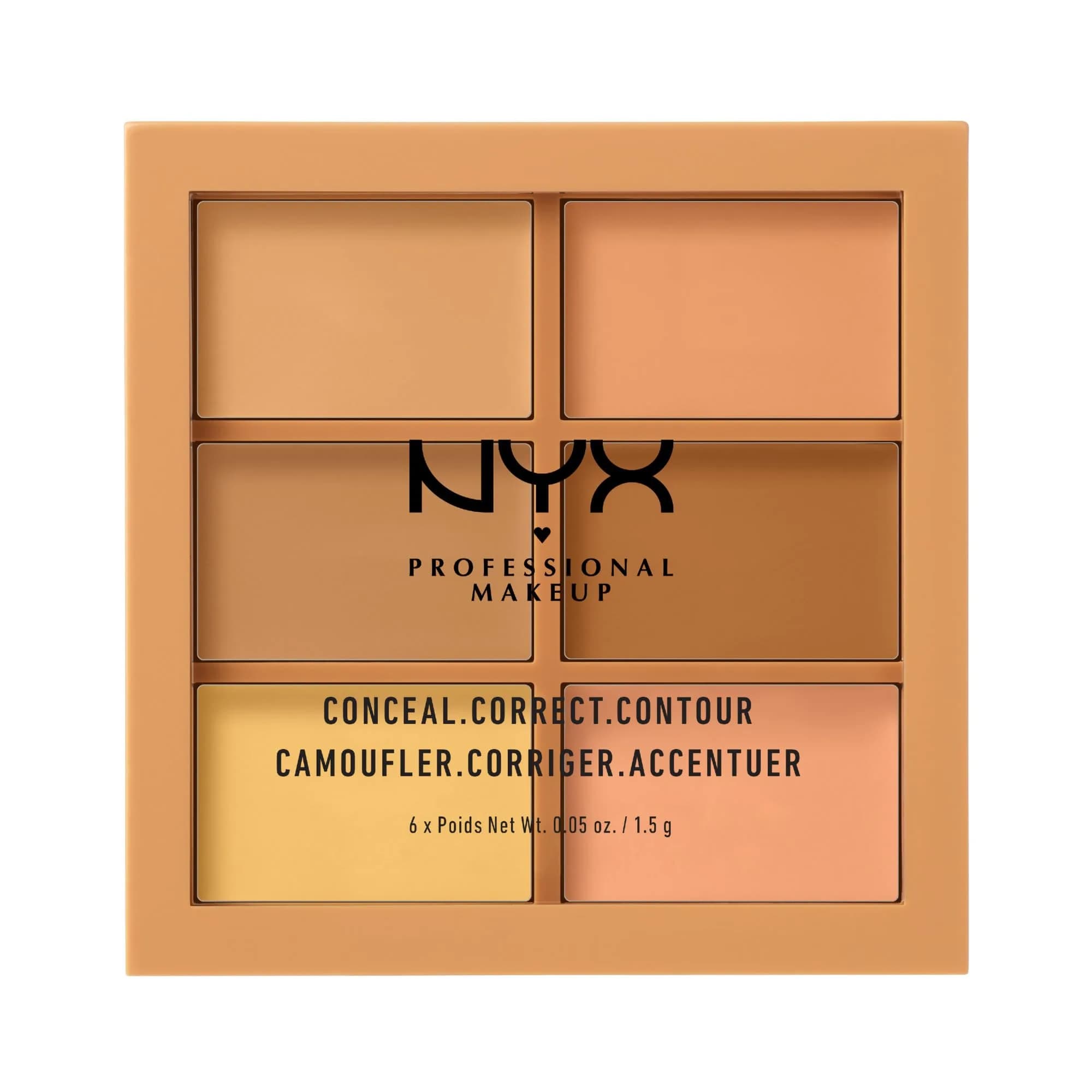 NYX PROFESSIONAL MAKEUP Conceal Correct Contour Palette Medium 6 Count (Pack of 1) | PETA Certified Cruelty-Free Makeup - main product image