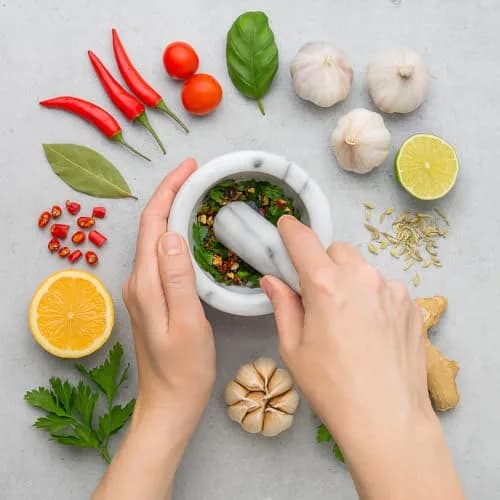 HIC Kitchen Tall Mortar and Pestle Set, Solid Carrara Marble, 4-Inch | Durable Kitchen Tool for Spices & Remedies thumbnail 3