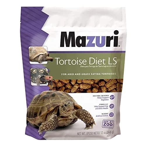 Mazuri Low Starch Tortoise Diet 340 g (12 oz) | High Fiber, Probiotic Formula for Arid Tortoises — 12 Ounce