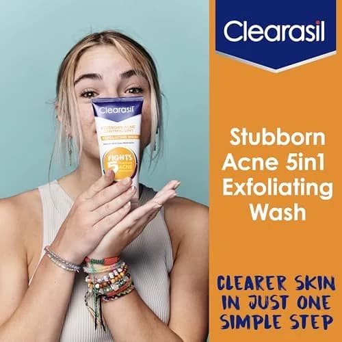 Clearasil Stubborn Acne Control 5in1 Exfoliating Wash 200ml (6.78 Fl Oz) | Max Strength Salicylic Acid Acne Treatment thumbnail 5