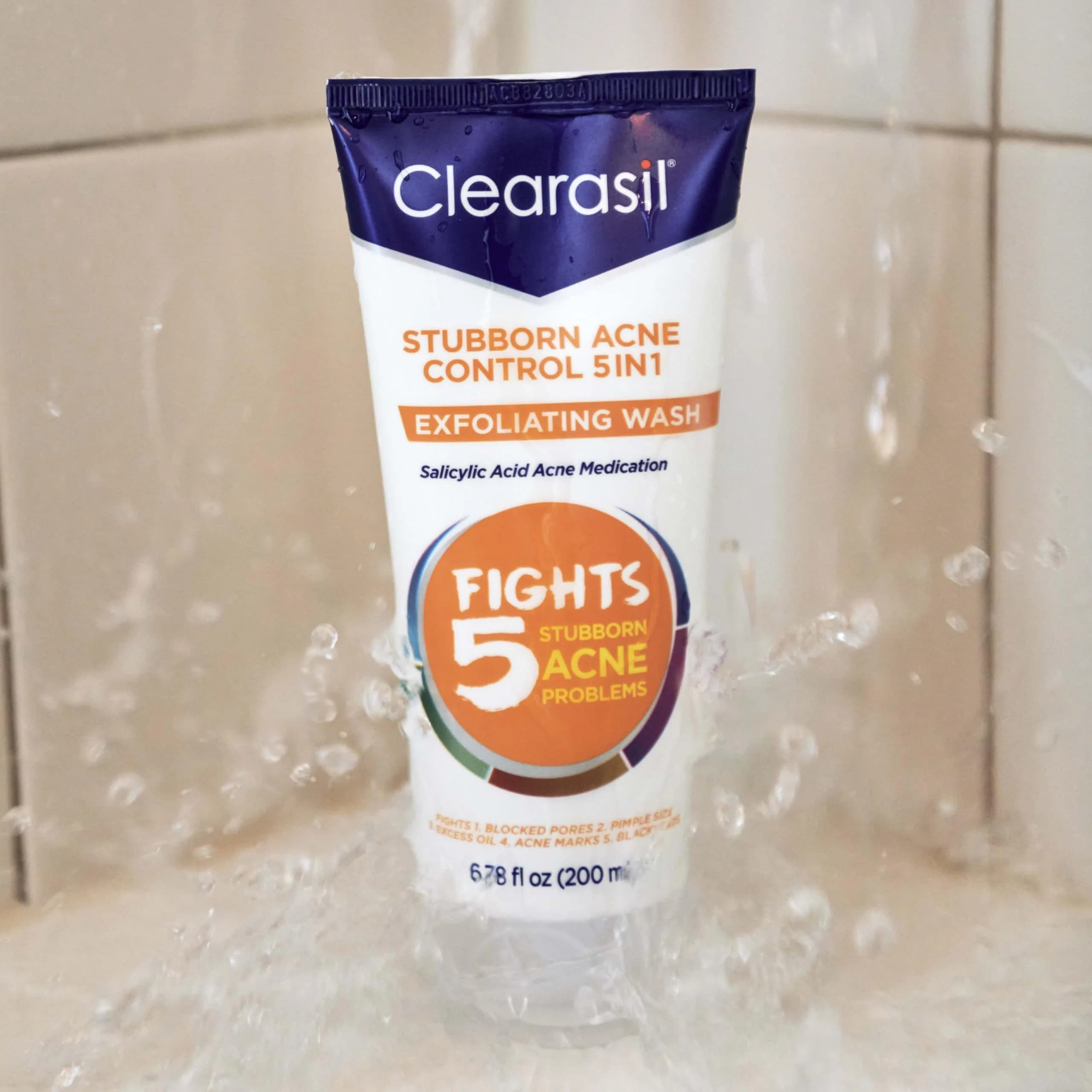 Clearasil Stubborn Acne Control 5in1 Exfoliating Wash 200ml (6.78 Fl Oz) | Max Strength Salicylic Acid Acne Treatment - view 7