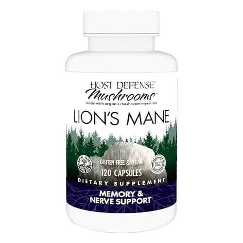Host Defense Lion's Mane, Brain Support & Focus, 120 Capsules | Supports Memory & Nervous System thumbnail 1