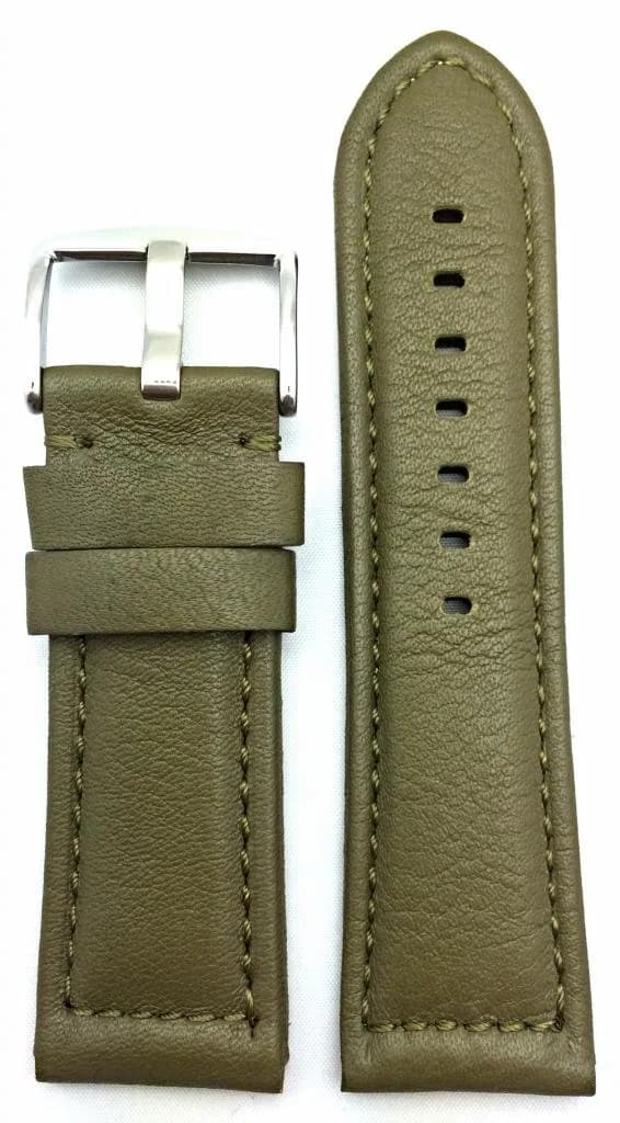 NewLife 26mm Green Leather Watchband Thick Watchstrap Compatible with Panerai Watch