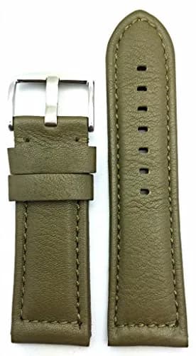 NewLife 26mm Green Leather Watchband Thick Watchstrap Compatible with Panerai Watch thumbnail 1