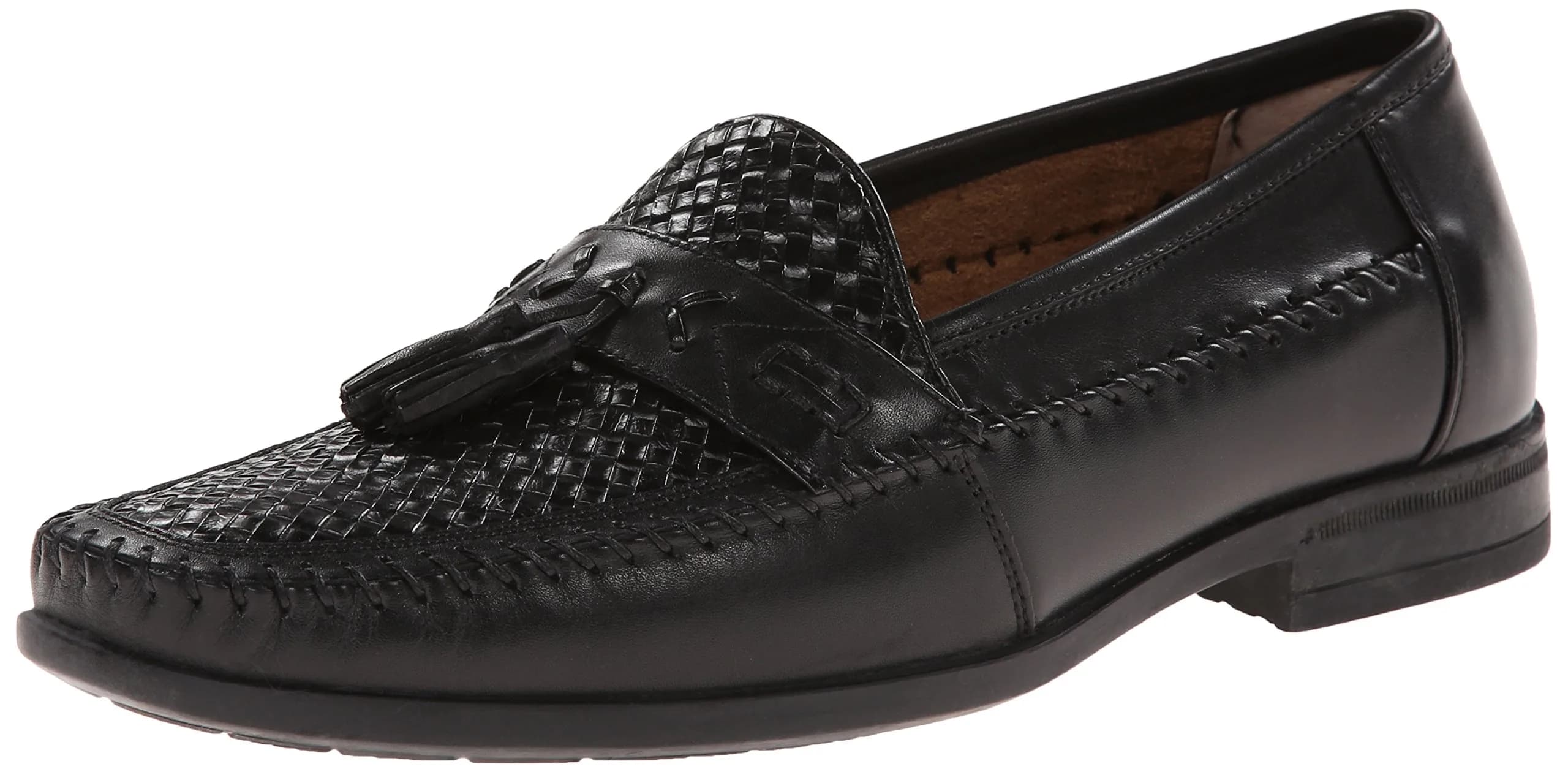 Nunn Bush Strafford Woven Moc Toe Loafer Black 9 | Classic Casual & Dress Footwear — Black