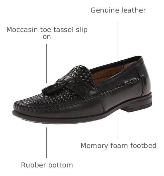 Nunn Bush Strafford Woven Moc Toe Loafer Black 9 | Classic Casual & Dress Footwear thumbnail 4