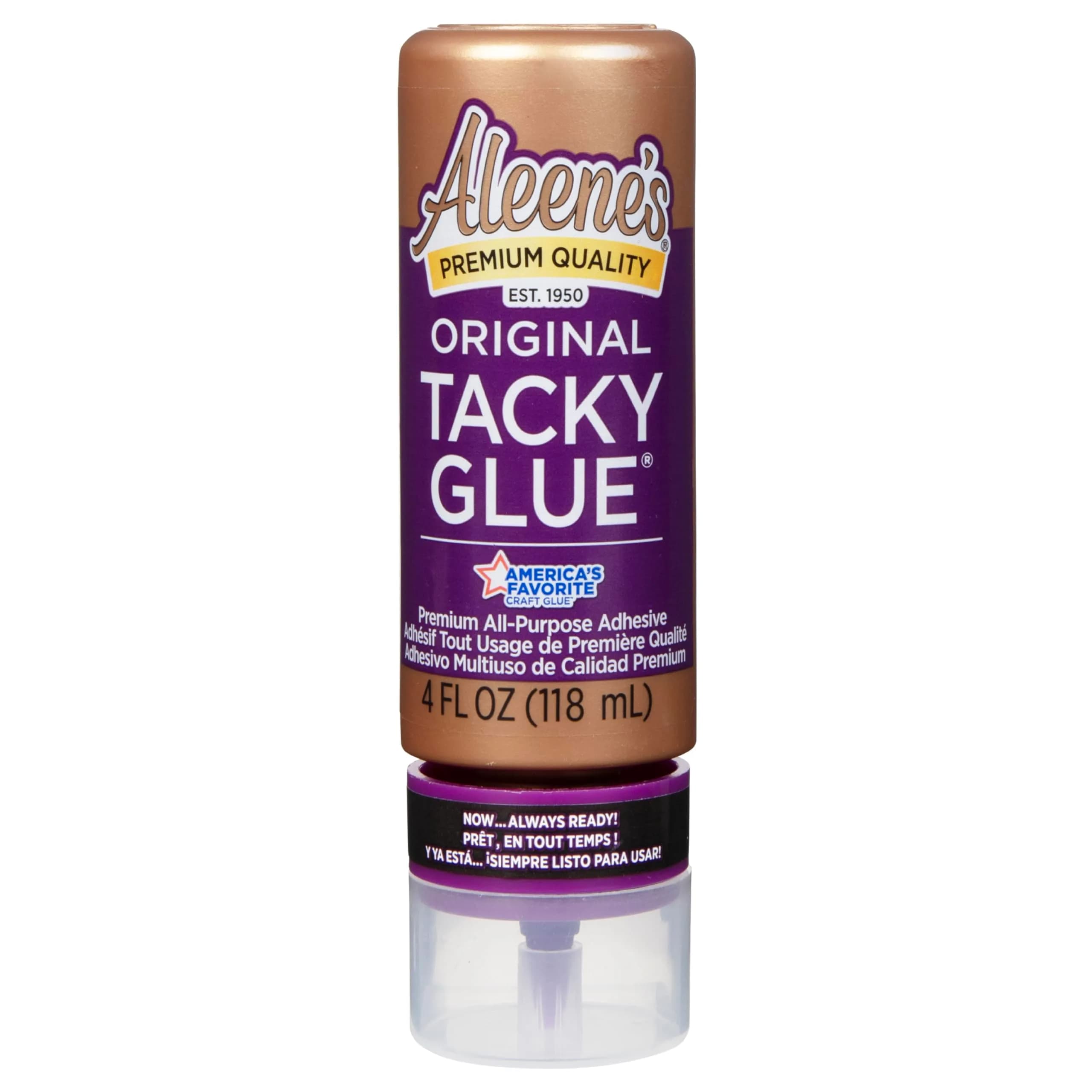 Aleene's Original Tacky Glue 4 fl oz | Versatile, Dries Clear, No-Cut Tip - main product image