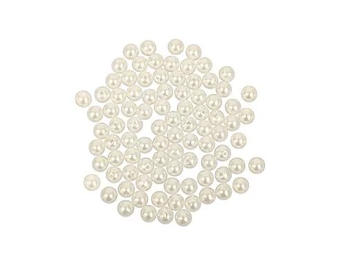 Craft Medley Acrylic Pearl Beads 8mm Ivory | Realistic Jewelry Beads for Crafts thumbnail 2