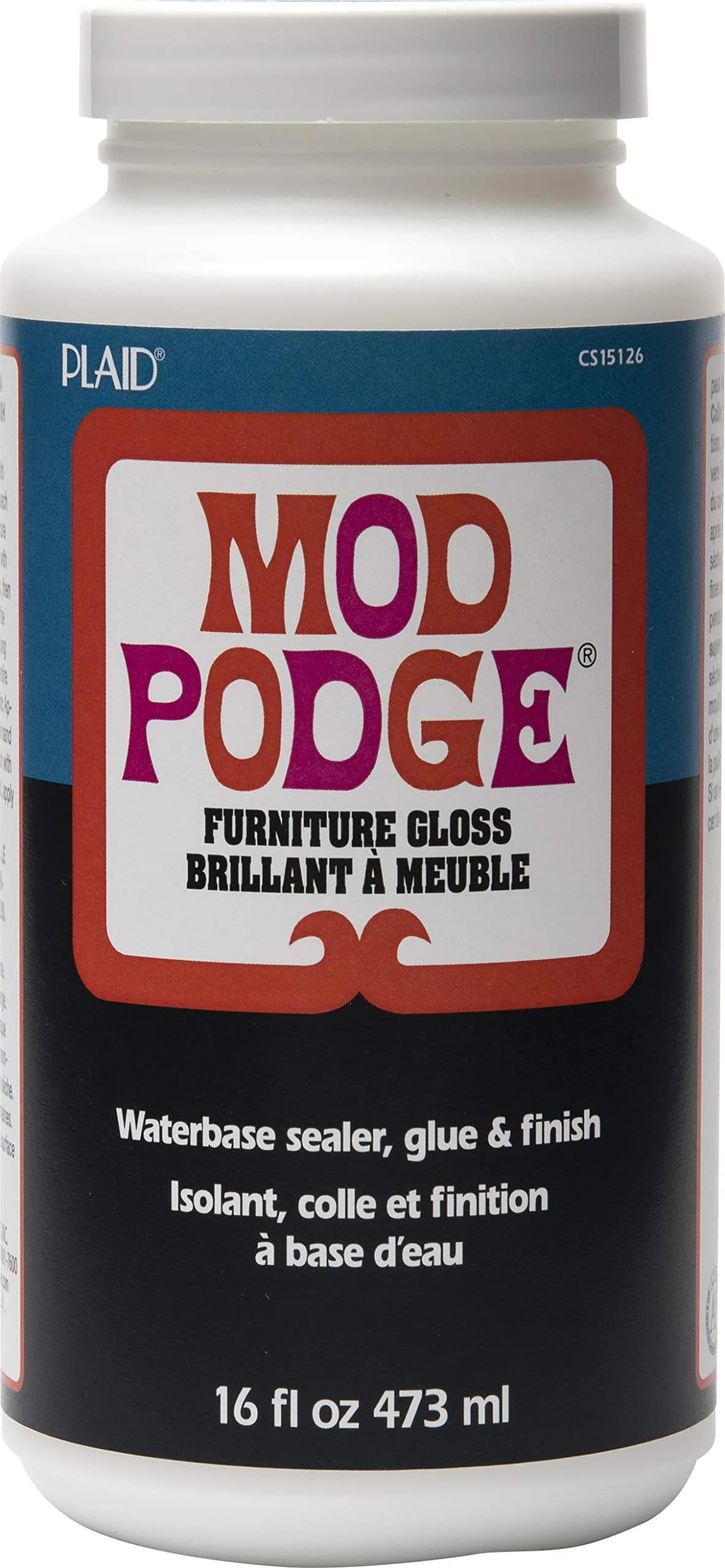 Mod Podge Waterbase Sealer, Glue & Finish for Furniture 16 oz | Gloss Finish, Non-Toxic, Water Based — multi-colored