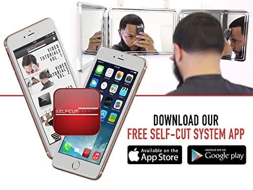Self-Cut System 3 Way Mirror Black Lambo Portable Trifold Mirror 14"L x 9.5"W | 360° Grooming Control thumbnail 7