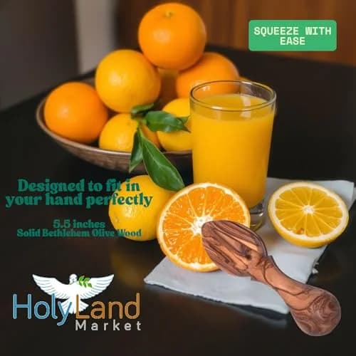 Holy Land Market Olive Wood Lemon Juicer/Citrus Reamer - Handcrafted from Bethlehem, 5.5 in thumbnail 2