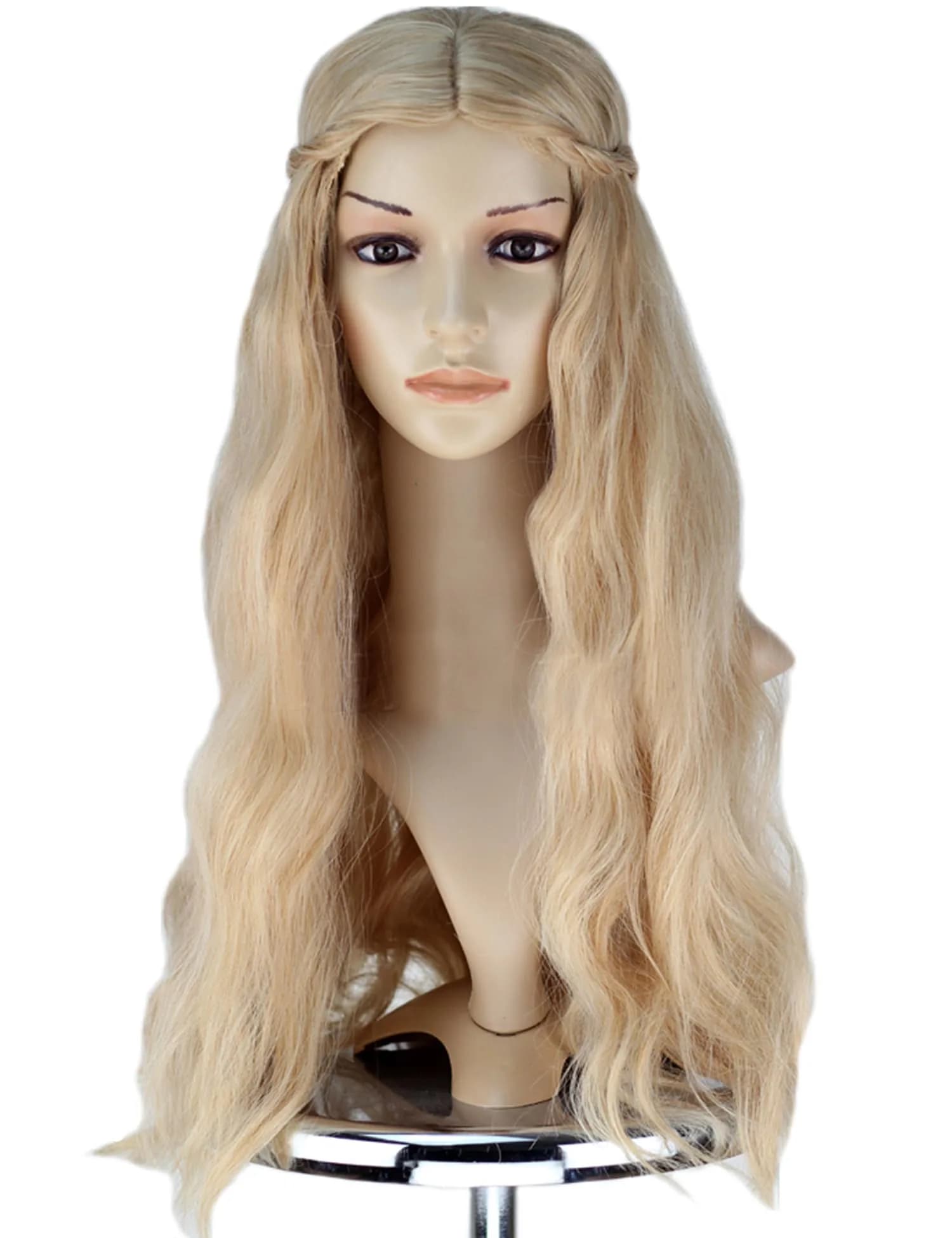 Angelaicos Womens Hippie Wigs Long Blonde Wavy Cosplay Wig 22in | Heat-Resistant Synthetic