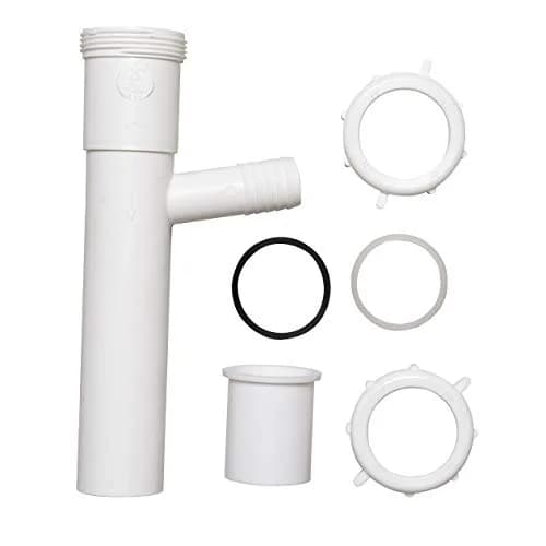 Plumb Pak PP20664 Branch Tailpiece | White Polypropylene Dishwasher Fitting (8in, 1-1/2in Inlet) thumbnail 2