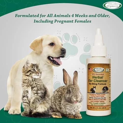 Mad About Organics Herbal Ear Cleanser for Dogs & Cats 2oz | No-Sting Herbal Ear Wash Supports Ear Health thumbnail 2