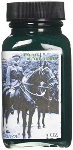Noodler's Ink General of the Armies Fountain Pen Bottled Ink 88ml (3 oz) | Fades from Green to Calvary Blue thumbnail 1
