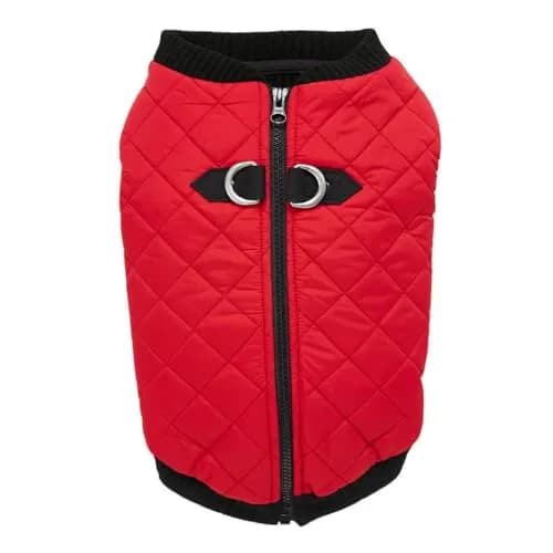 Gooby Fashion Vest Dog Jacket, Red, X-Small | Water-Resistant & Expandable for Small Dogs thumbnail 1