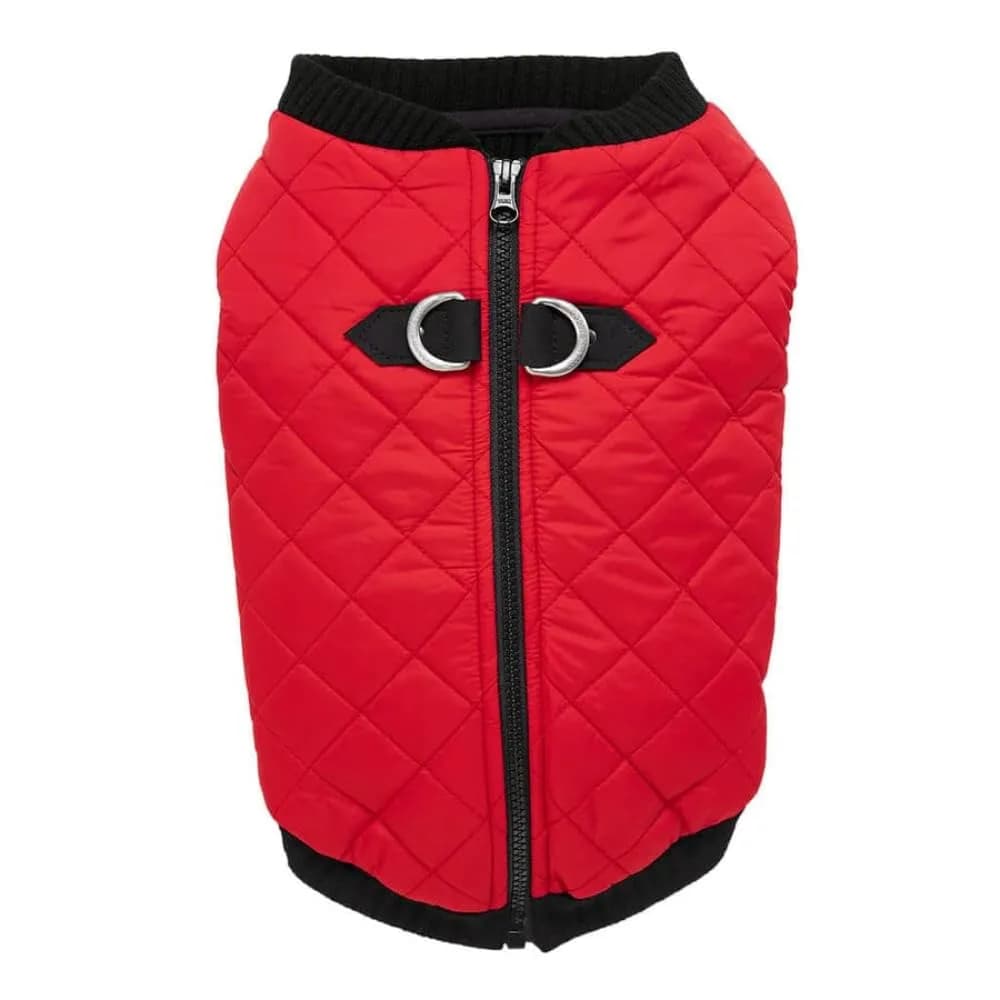 Gooby Fashion Vest Dog Jacket, Red, Large | Water-Resistant, Expandable & Stylish Winter Coat — X-Small chest (~10.25")