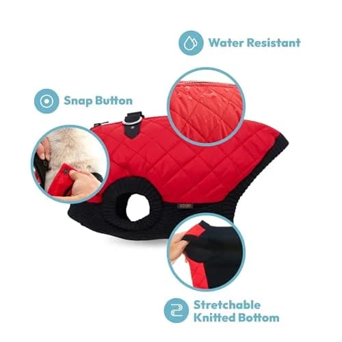 Gooby Fashion Vest Dog Jacket, Red, X-Small | Water-Resistant & Expandable for Small Dogs thumbnail 3